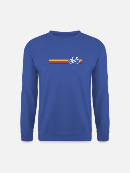Regenbogen gestreiftes Fahrrad - Unisex Pullover - Royalblau