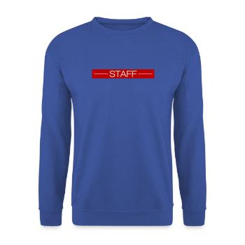 Staff - Unisex Pullover - Royalblau - Vorne - Alina (178cm) & Michal (187cm)