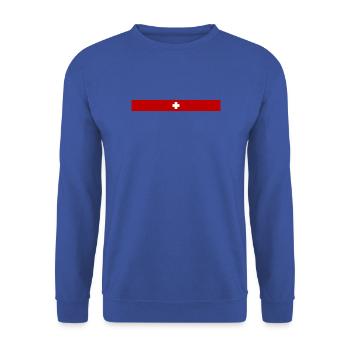 Swiss Flagge Schweiz Fahne - Unisex Pullover - Royalblau - Vorne - Alina (178cm) & Michal (187cm)