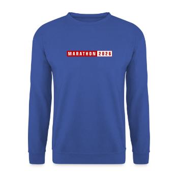 Marathon 2026 - Unisex Pullover - Royalblau - Vorne - Alina (178cm) & Michal (187cm)