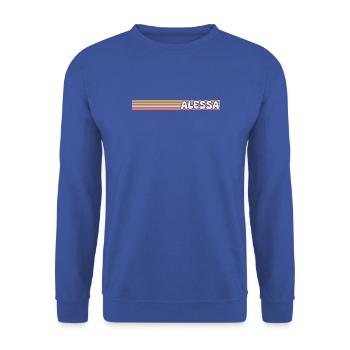 Alessa als Maennername - Unisex Pullover - Royalblau - Vorne - Alina (178cm) & Michal (187cm)