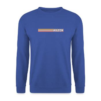 Aileen als Maennername - Unisex Pullover - Royalblau - Vorne - Alina (178cm) & Michal (187cm)