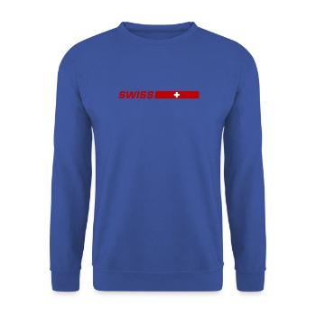 Swiss Flagge Schweiz Fahne - Unisex Pullover - Royalblau - Vorne - Alina (178cm) & Michal (187cm)