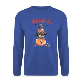 Halloween - citrouille volante avec chapeau - Sweat-shirt Unisexe - bleu royal - Devant - Alina (178cm) & Michal (187cm)