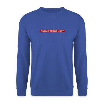 Push It To The Limit - Unisex Pullover - Royalblau - Vorne - Alina (178cm) & Michal (187cm)