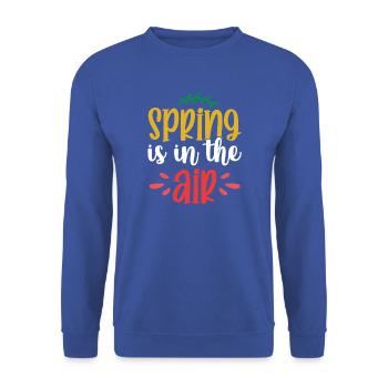 Der Frühling liegt in der Luft - Unisex Pullover - Royalblau - Vorne - Alina (178cm) & Michal (187cm)
