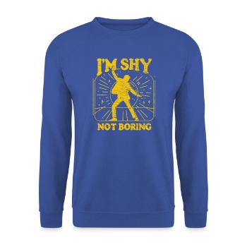 I'm shy, not boring yellow - Unisex Sweatshirt - royal blue - Front - Alina (178cm) & Michal (187cm)