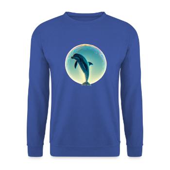 Dauphin (02) - Sweat-shirt Unisexe - bleu royal - Devant - Alina (178cm) & Michal (187cm)