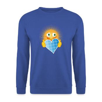 Radiant sun with a heart made of solar cells - Unisex Sweatshirt - royal blue - Front - Alina (178cm) & Michal (187cm)