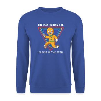 Werdende Väter Werdender Papa - Unisex Pullover - Royalblau - Vorne - Alina (178cm) & Michal (187cm)