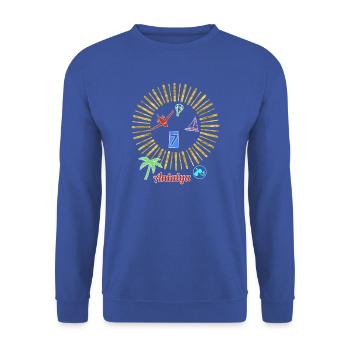 Antalya Strandzauber Kreis - Unisex Pullover - Royalblau - Vorne - Alina (178cm) & Michal (187cm)