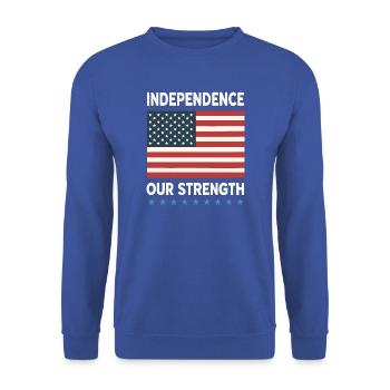 Unabhängigkeit und amerikanische Stärke - Unisex Pullover - Royalblau - Vorne - Alina (178cm) & Michal (187cm)
