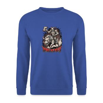 Heavy Metal Jäger - Unisex Pullover - Royalblau - Vorne - Alina (178cm) & Michal (187cm)