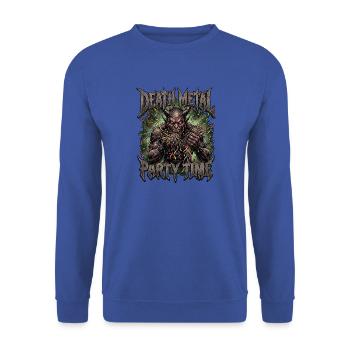 Death Metal Party Dämon - Unisex Pullover - Royalblau - Vorne - Alina (178cm) & Michal (187cm)