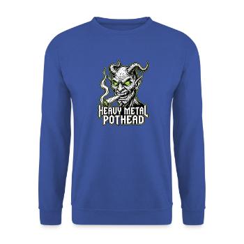 Heavy Metal Kiffer Dämon - Unisex Pullover - Royalblau - Vorne - Alina (178cm) & Michal (187cm)