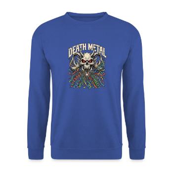 Death Metal Silvesterparty - Unisex Pullover - Royalblau - Vorne - Alina (178cm) & Michal (187cm)