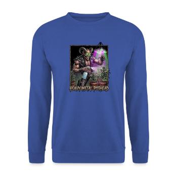 Heavy Metal Cannabis Grower Dämon - Unisex Pullover - Royalblau - Vorne - Alina (178cm) & Michal (187cm)