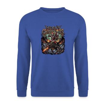 Heavy Metal Christmas Dämon - Unisex Pullover - Royalblau - Vorne - Alina (178cm) & Michal (187cm)