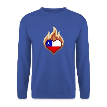 Flammenherz Chile Flagge - Unisex Pullover - Royalblau - Vorne - Alina (178cm) & Michal (187cm)