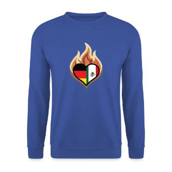 Flammenherz Deutschland Mexiko - Unisex Pullover - Royalblau - Vorne - Alina (178cm) & Michal (187cm)