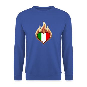 Flammenherz Italienflagge - Unisex Pullover - Royalblau - Vorne - Alina (178cm) & Michal (187cm)