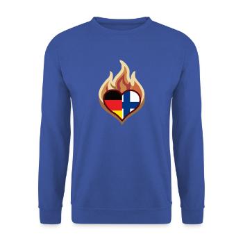 Flammenherz Deutschland Finnland - Unisex Pullover - Royalblau - Vorne - Alina (178cm) & Michal (187cm)