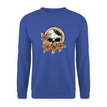 Rose and skull - Unisex Sweatshirt - royal blue - Front - Alina (178cm) & Michal (187cm)