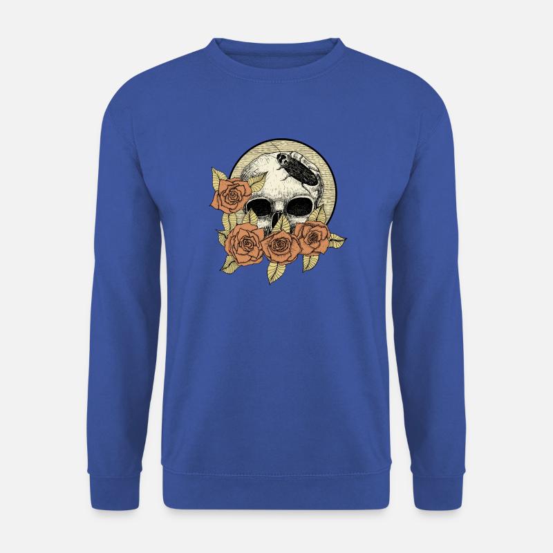 Rose und Schädel - Unisex Pullover - Royalblau