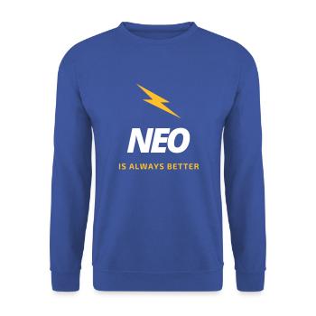 NEO « Is always better » - Sweat-shirt Unisexe - bleu royal - Devant - Alina (178cm) & Michal (187cm)