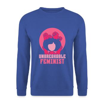 Ubreakable feminist - Unisex Pullover - Royalblau - Vorne - Alina (178cm) & Michal (187cm)