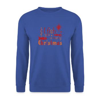 Je vous pêche un joyeux Noël - Sweat-shirt Unisexe - bleu royal - Devant - Alina (178cm) & Michal (187cm)