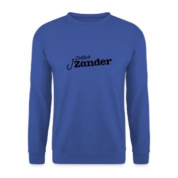 Last Throw Target Fish Zander Angelshirt - Unisex Sweatshirt - royal blue - Front - Alina (178cm) & Michal (187cm)