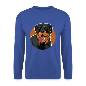 Schönes Rottweiler Motiv für Hundebesitzer - Unisex Pullover - Royalblau - Vorne - Alina (178cm) & Michal (187cm)