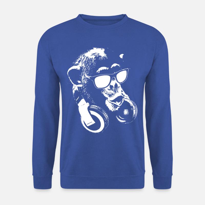 Monkey DJ White - Unisex Sweatshirt - royal blue