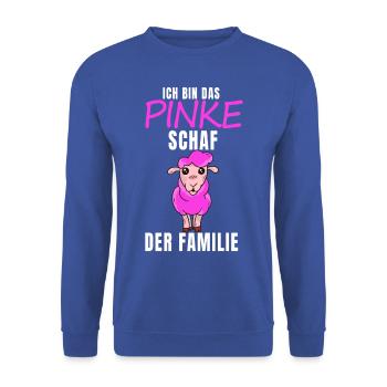 Ich Bin Das Pinke Schaf Der Familie Geschenkidee R - Unisex Pullover - Royalblau - Vorne - Alina (178cm) & Michal (187cm)
