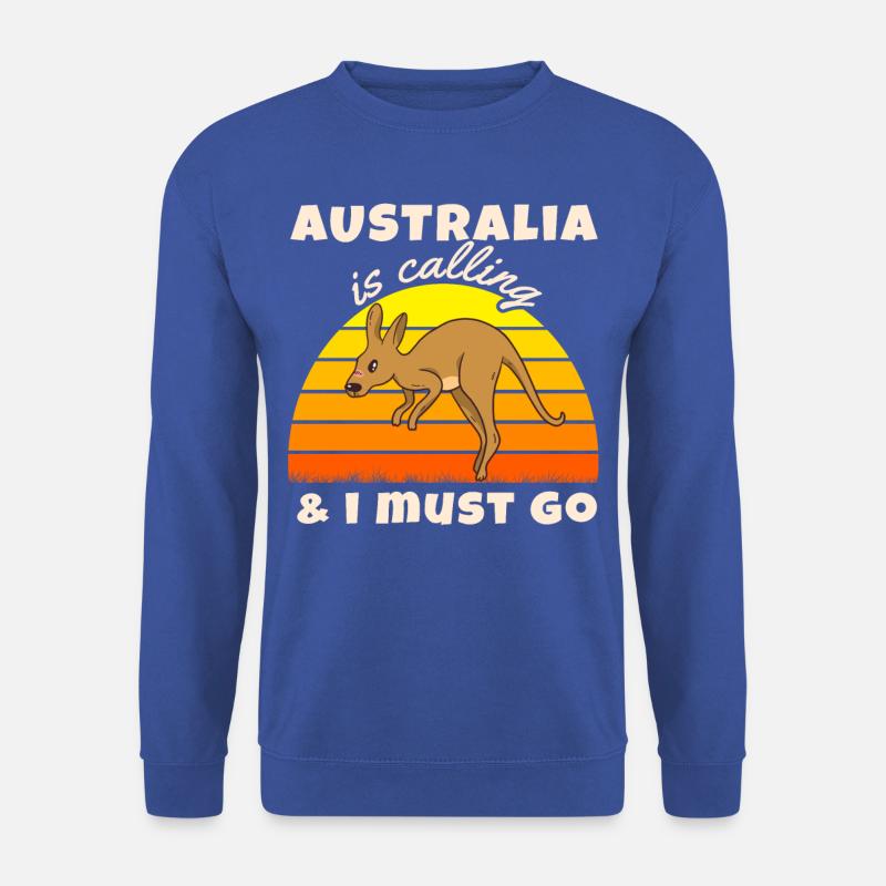 Australien Is Calling T-Shirt Känguru Backpacker R - Unisex Pullover - Royalblau