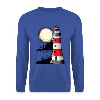 Lighthouse Nautical Coast Maritime Sailor - Unisex Sweatshirt - royal blue - Front - Alina (178cm) & Michal (187cm)
