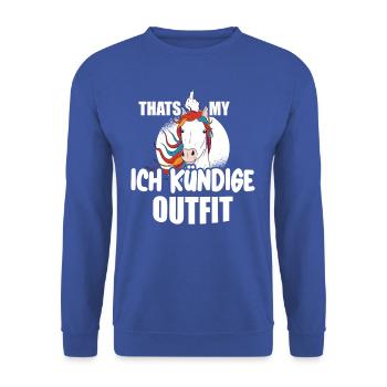 Ich Kündige - Arbeitsvertrag Job Arbeitsverhältnis - Unisex Pullover - Royalblau - Vorne - Alina (178cm) & Michal (187cm)