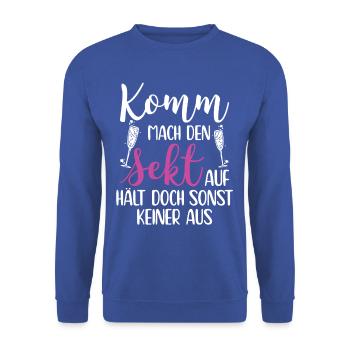 Party Drôle Dire Filles Soirée Chemise - Sweat-shirt Unisexe - bleu royal - Devant - Alina (178cm) & Michal (187cm)