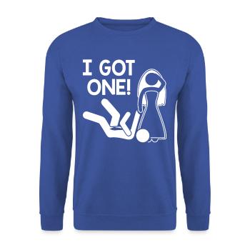 I Got One Bride Engagement Humor Tee - Unisex Pullover - Royalblau - Vorne - Alina (178cm) & Michal (187cm)
