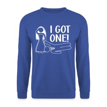 I Got One Bride Engagement Humor Tea - Unisex Sweatshirt - royal blue - Front - Alina (178cm) & Michal (187cm)