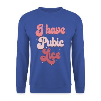 Arc-en-ciel ironique pubien poux humour vêtements - Sweat-shirt Unisexe - bleu royal - Devant - Alina (178cm) & Michal (187cm)