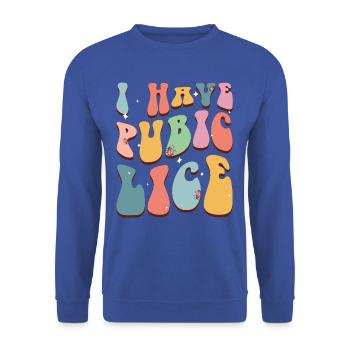 Rainbow Ironic pubic lice humor clothing - Unisex Sweatshirt - royal blue - Front - Alina (178cm) & Michal (187cm)