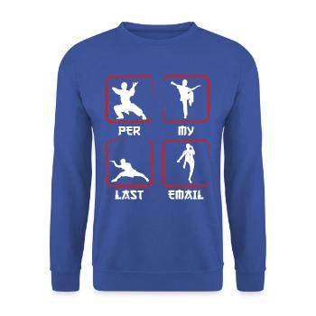 Last Email Office Sarcasm Humor T-shirt - Unisex Sweatshirt - royal blue - Front - Alina (178cm) & Michal (187cm)