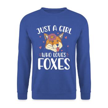 Cute Fox Lover Girl T-shirt - Unisex Sweatshirt - royal blue - Front - Alina (178cm) & Michal (187cm)