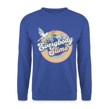 Hippie Neurodiversity Everybody Stims Tee - Unisex Sweatshirt - royal blue - Front - Alina (178cm) & Michal (187cm)