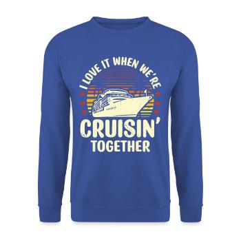 Family Love Cruisin' Together T-shirt - Unisex Pullover - Royalblau - Vorne - Alina (178cm) & Michal (187cm)