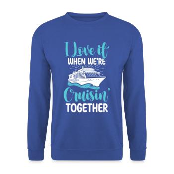 Family Love Cruisin' Together T-shirt - Unisex Pullover - Royalblau - Vorne - Alina (178cm) & Michal (187cm)