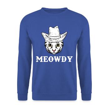 T-shirt cowboy chat miaoussé drôle - Sweat-shirt Unisexe - bleu royal - Devant - Alina (178cm) & Michal (187cm)