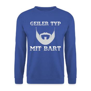 Cooler Bärtiger Typ Lustiges Tee - Unisex Pullover - Royalblau - Vorne - Alina (178cm) & Michal (187cm)